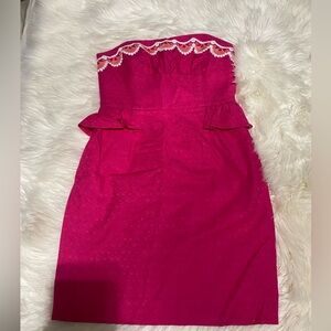 Hot pink, Lily Pulitzer Strapless Dress, Size 0